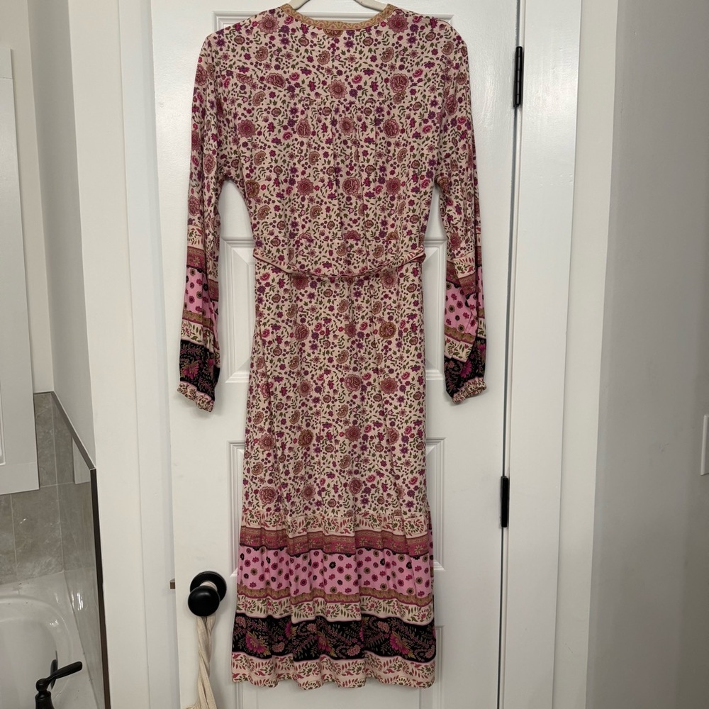 SundayUp Boho Floral Maxi | Modern Folklore Artisanal Chic Button-Down Dress - Picture 9 of 14